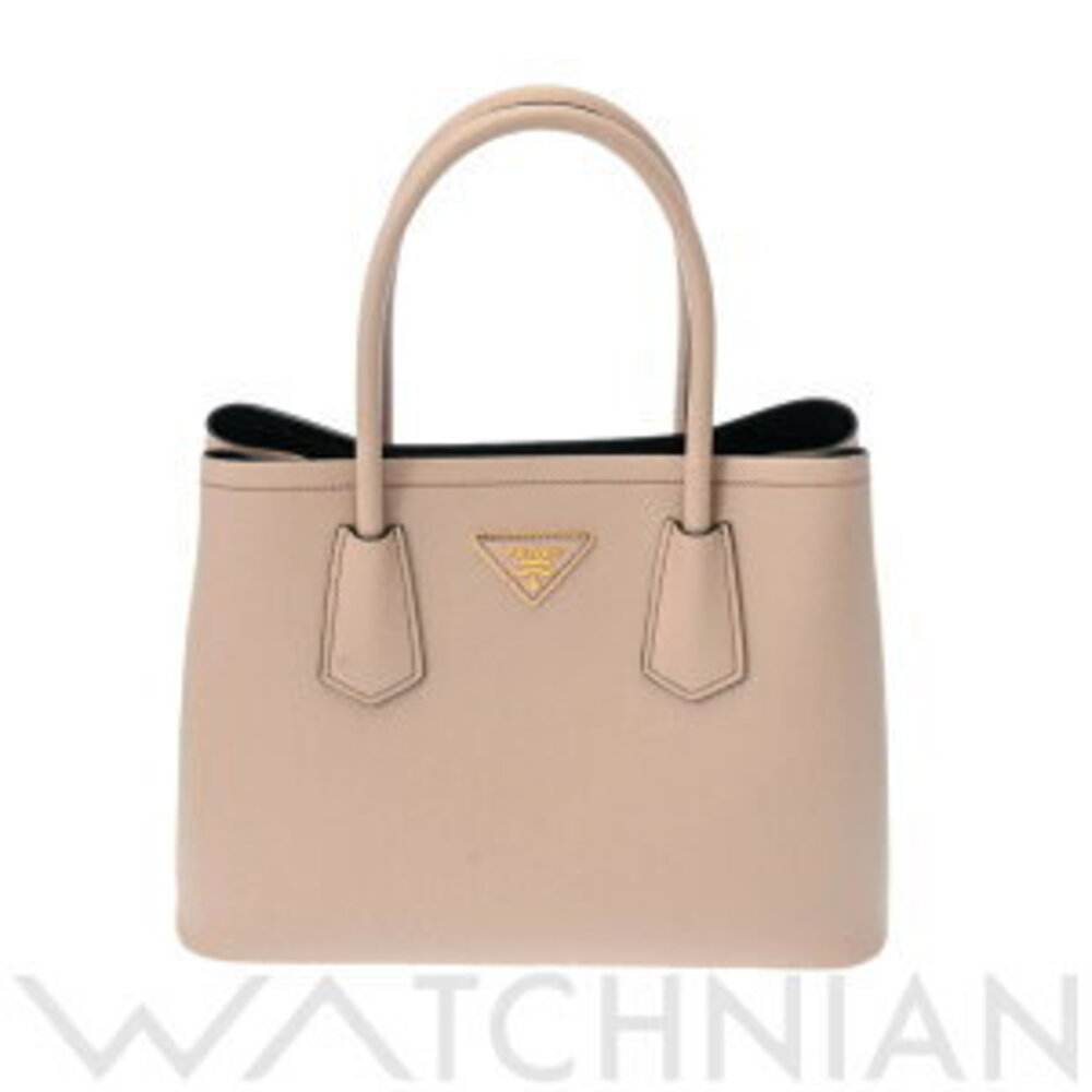 Prada Double Bag Pink Beige Saffiano Leather Handbag